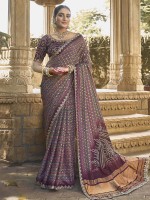 Burgundy Gajji Silk Saree